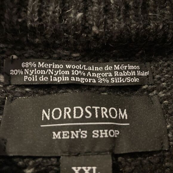NWT Nordstrom Patch Merino Wool Blend Men's Sweater Size XXL Dark Grey MLNG - Picture 6 of 12